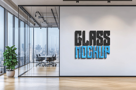 Modern Office Wall Logo Mockup, a Mockup by GenesisCreativeCo