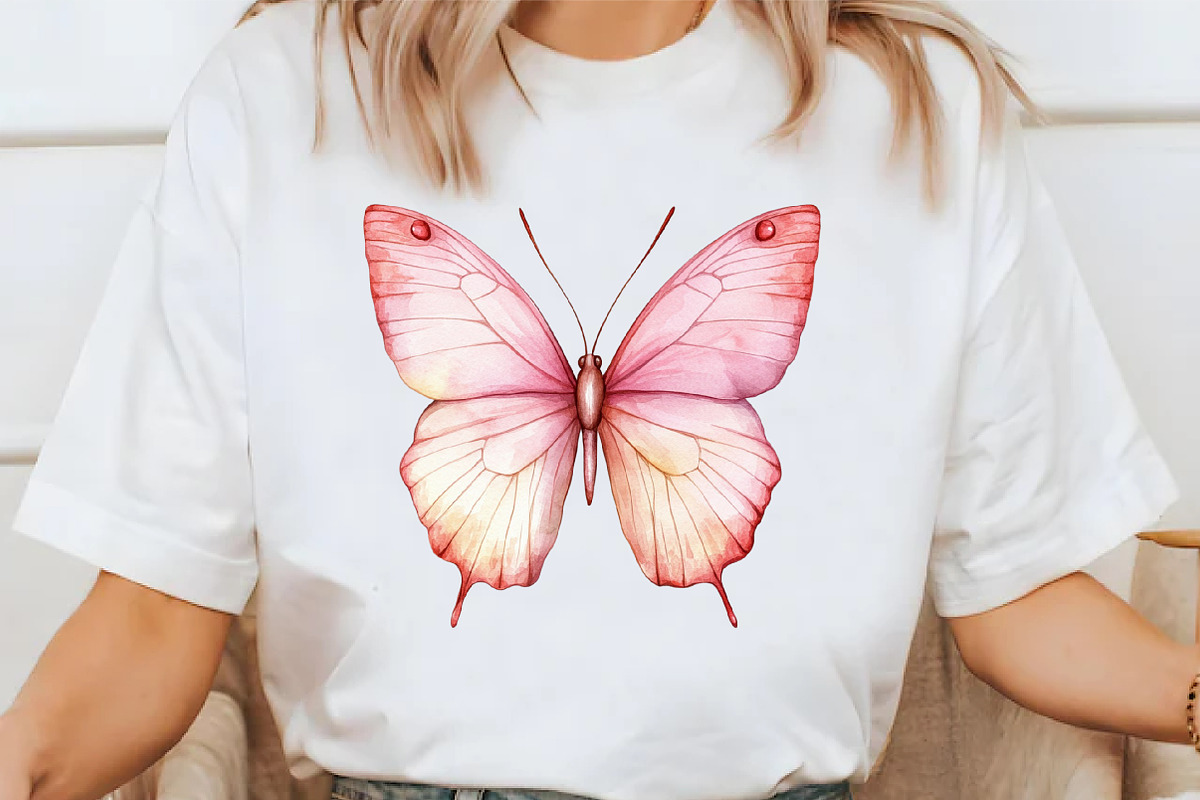 Blush and Pink Butterflies Clipart, an Illustration by Libby Wishes (Photo 6 of 7)