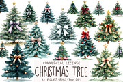 Coquette Christmas Tree Clipart, an Illustration by OK Design (Thumbnail 1 of 5)