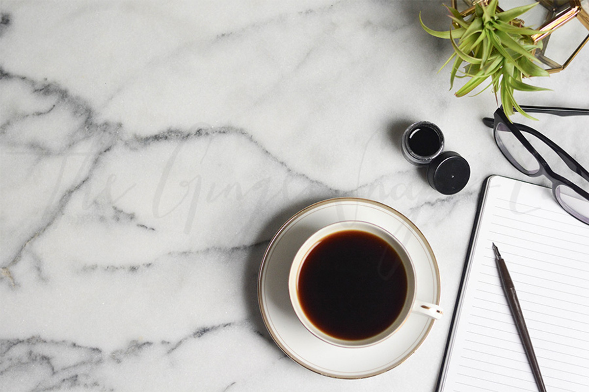 Calligraphy on Marble, a Books & Magazine Mockup by The Ginger Snaps Co