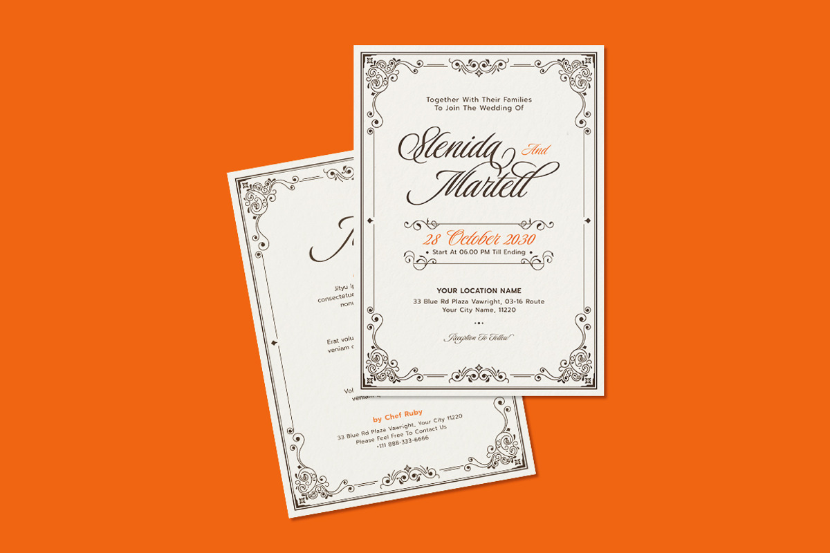 Kashare Wedding Invitation Template, a Resume Template by iDoodle Studio (Photo 2 of 4)