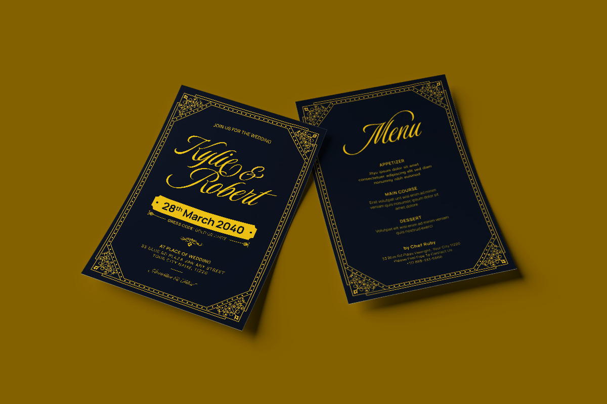 Vintage Wedding Invitation, an Invitation Template by iDoodle Studio (Photo 3 of 4)