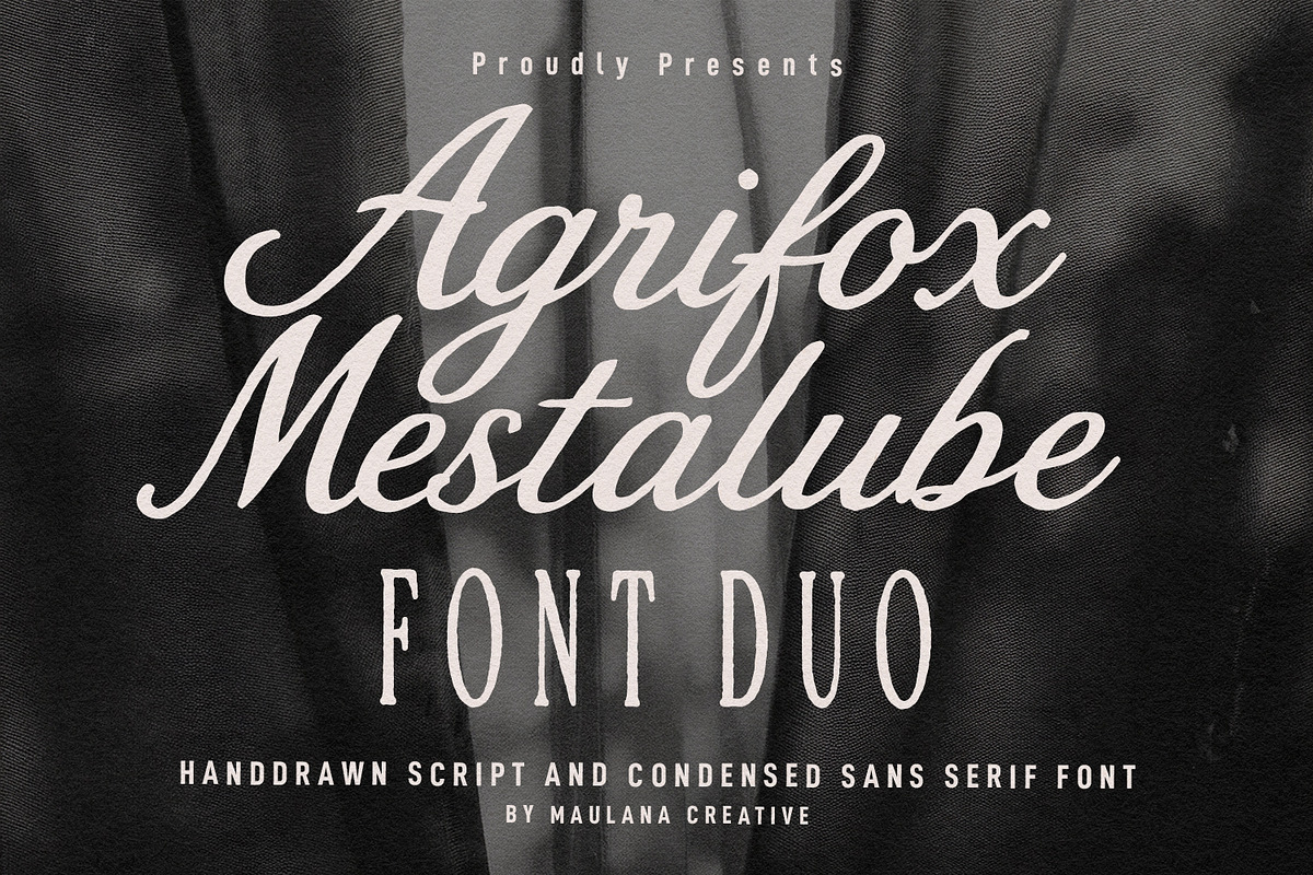 Agrifox Mestalube Font Duo, a Script Font by Maulana Creative (Photo 1 of 7)