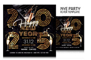 New Year Party Flyer Template, a Flyer Template by Satgur Graphic Design (Thumbnail 1 of 4)