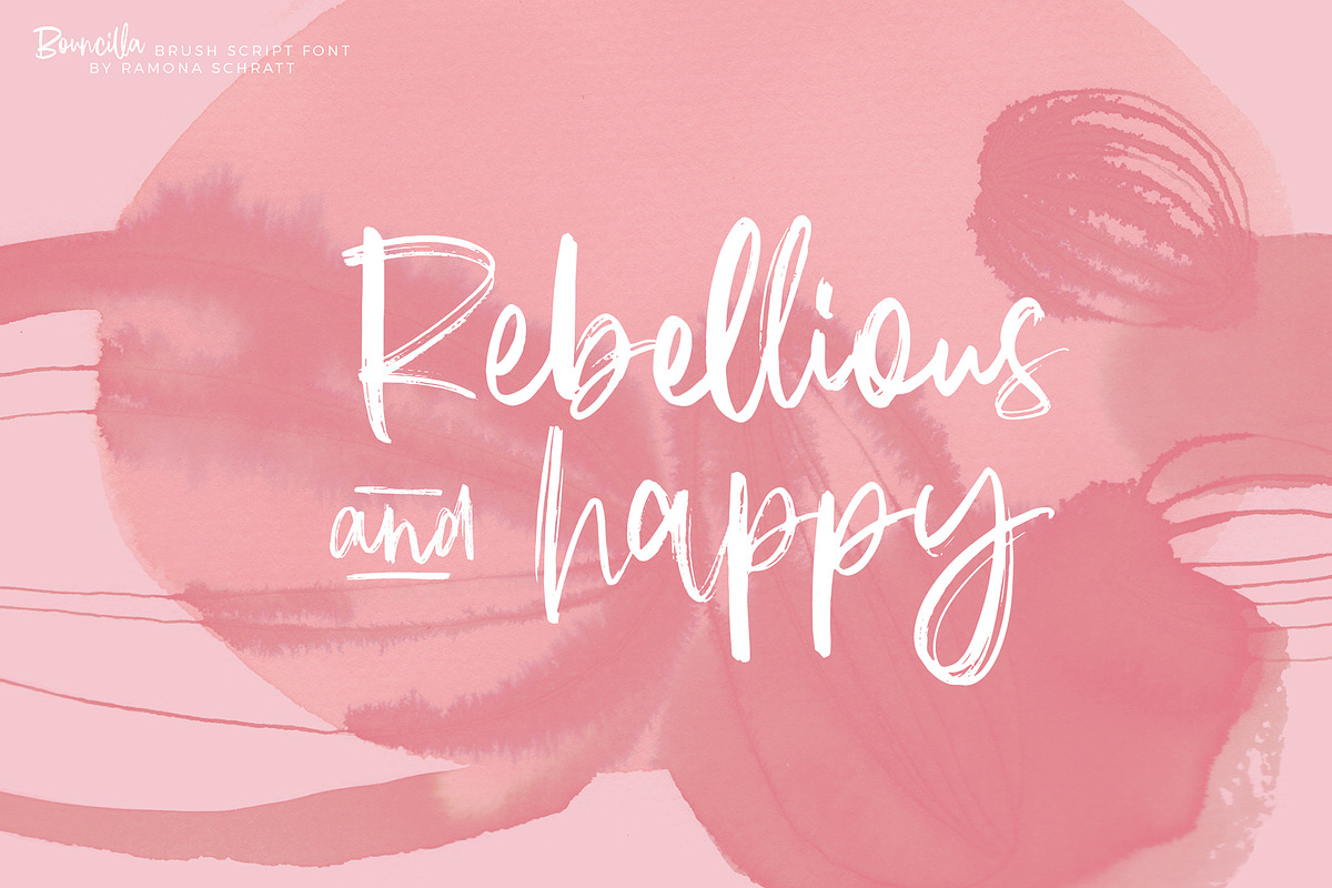 Bouncilla | Happy Brush Script Font, a Script Font by Ramona Schratt (Photo 15 of 20)