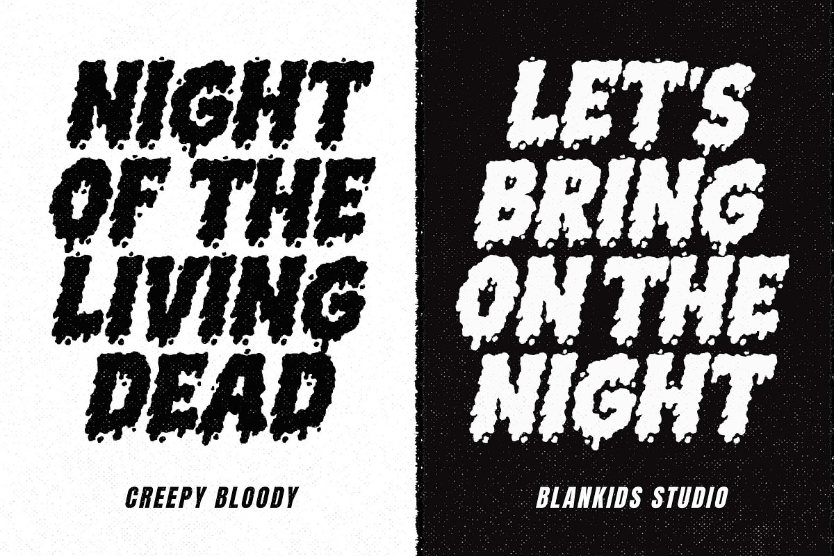 Creepy Bloody a Playful Horror Font, a Blackletter Font by Blankids Studio (Photo 9 of 9)
