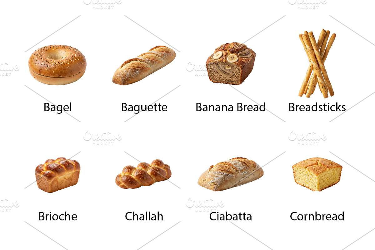 Artisan Breads & Bakery - PNG BUNDLE, an Object Graphic by Nurlan's shop (Photo 2 of 4)