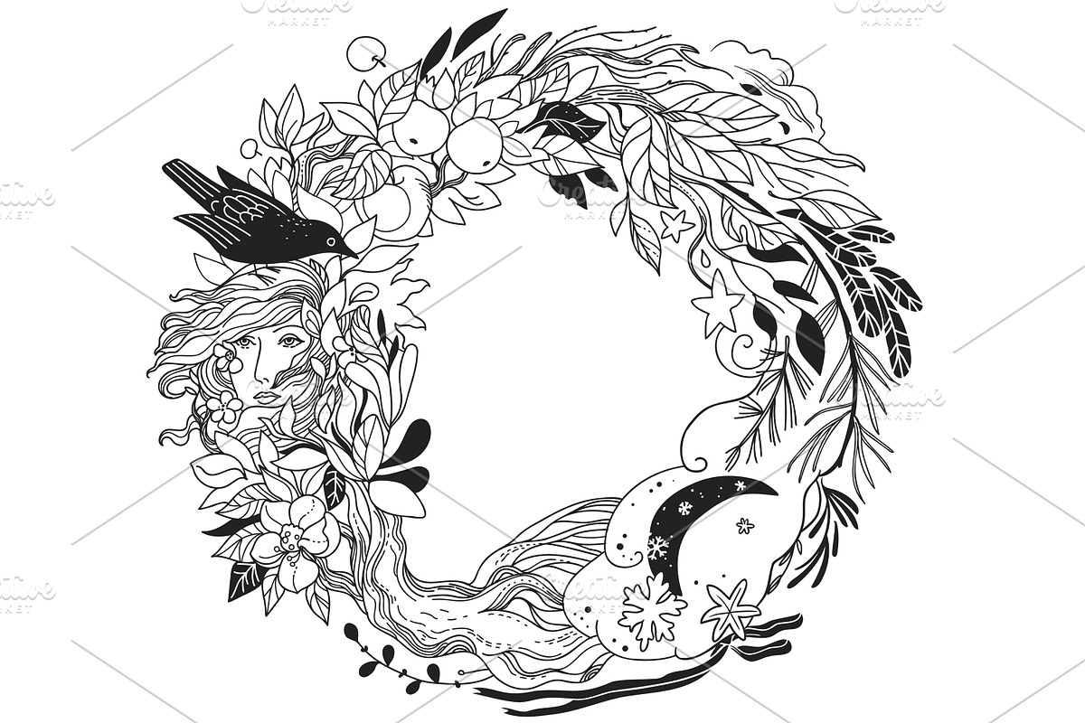 Wheel of Year. Vector art, a Seasonal Illustration by Nadia Murash (Photo 2 of 3)