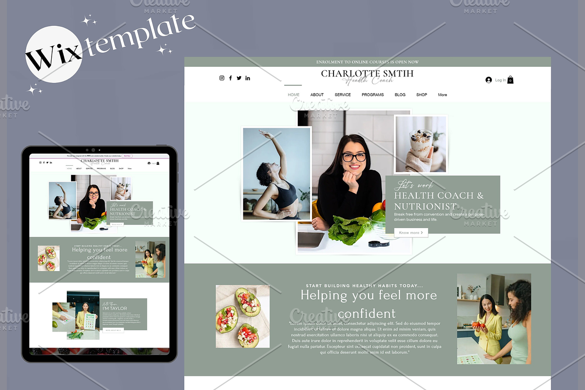 Wix health coach website template, a Wix Template by Climbwithelevator (Photo 1 of 8)