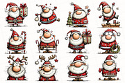 Whimsical Christmas Santa Clipart, an Illustration by OK Design (Thumbnail 3 of 6)