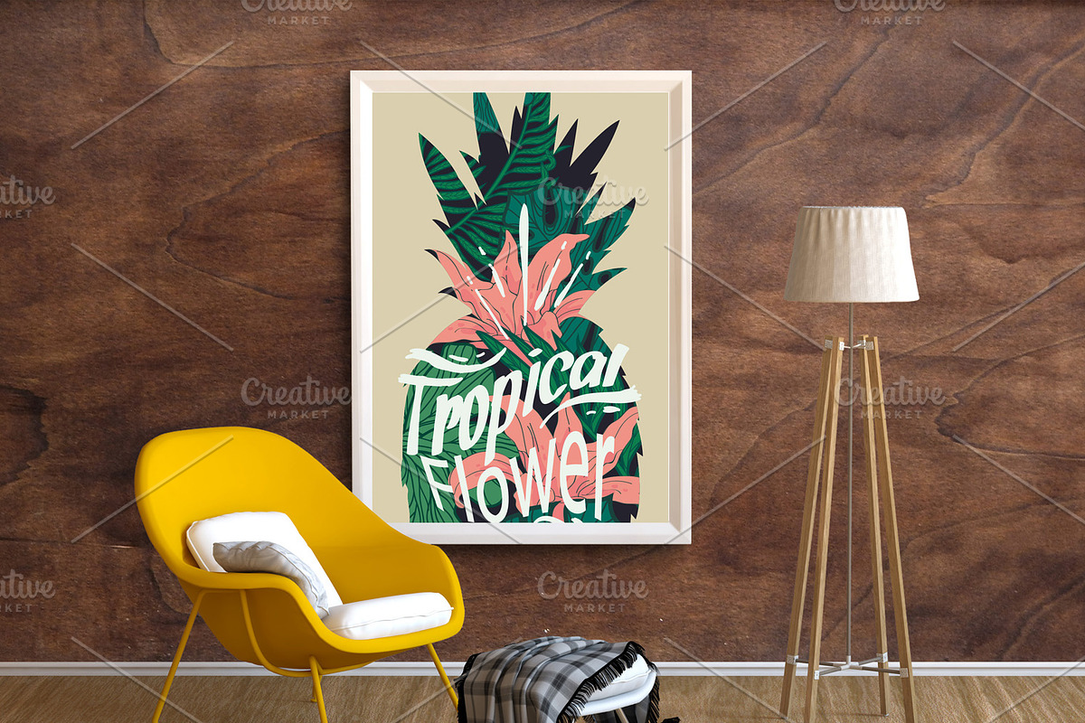 Frame/Poster Mockup Armchair Yellow, a Print Template by Milan Mockup (Photo 3 of 5)