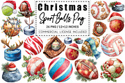 Christmas Sport Balls Sublimation, a Graphic by CitraGraphics (Thumbnail 1 of 4)