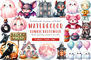 Kawaii Blush Halloween Stickers, an Illustration by CreationArt