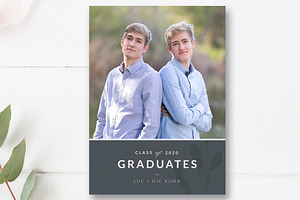 Twins Graduation Announcement PSD