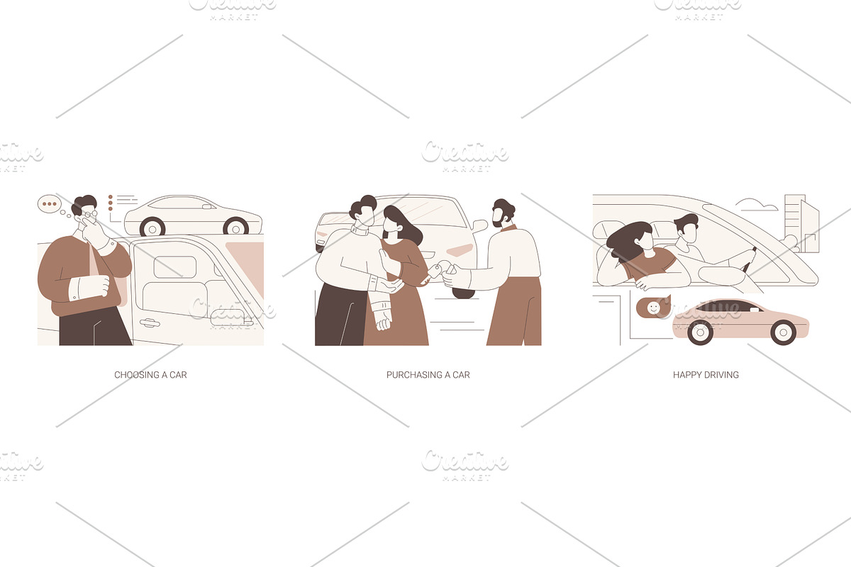 Buying a car isolated cartoon vector, a Person Illustration by Visual Generation