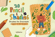 20 Procreate Pencil Shading Brushes, a Brush Add-On by badrusblue (Thumbnail 1 of 5)