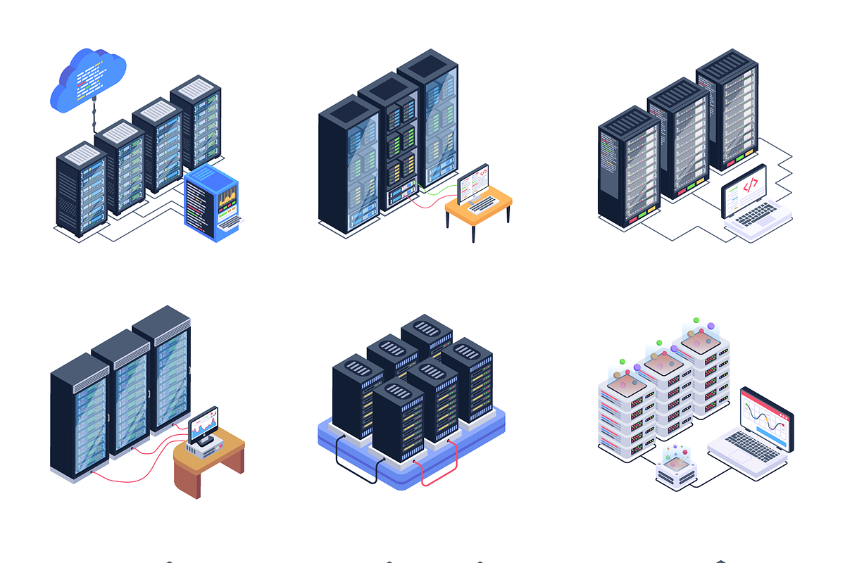 Infrastructure and Server Set, a Technology Illustration by Brickclay (Photo 11 of 14)