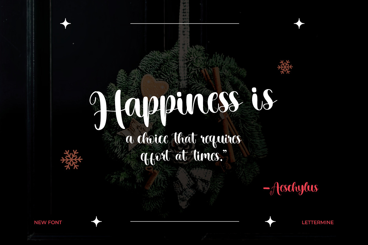 Slack On Christmas - Script, a Script Font by Lettermine (Photo 2 of 10)