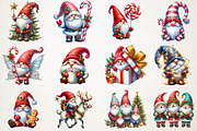 Cute Watercolor Christmas Gnomes png, an Illustration by RobertsArt (Thumbnail 5 of 5)