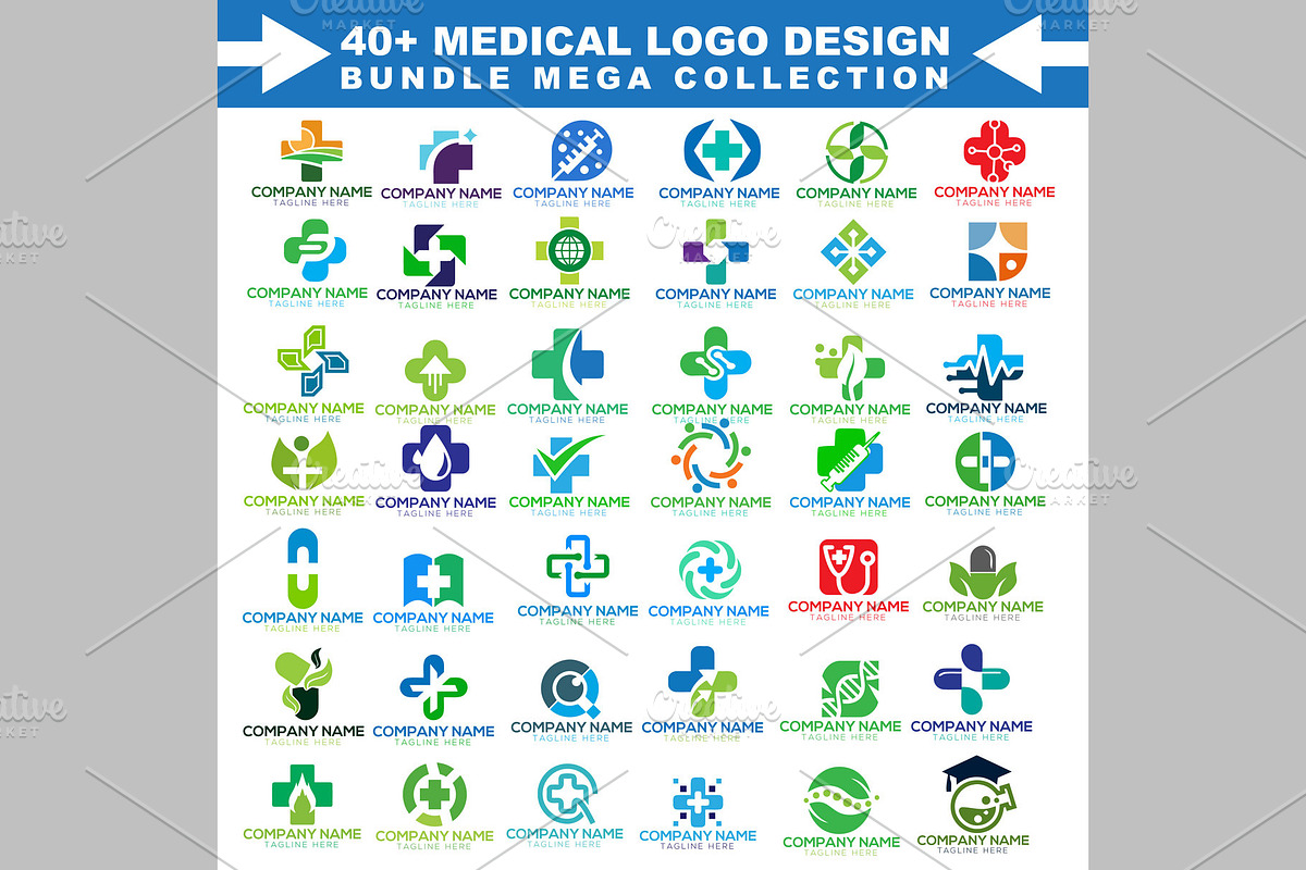 40+ Healthcare Medical Logo Bundle
