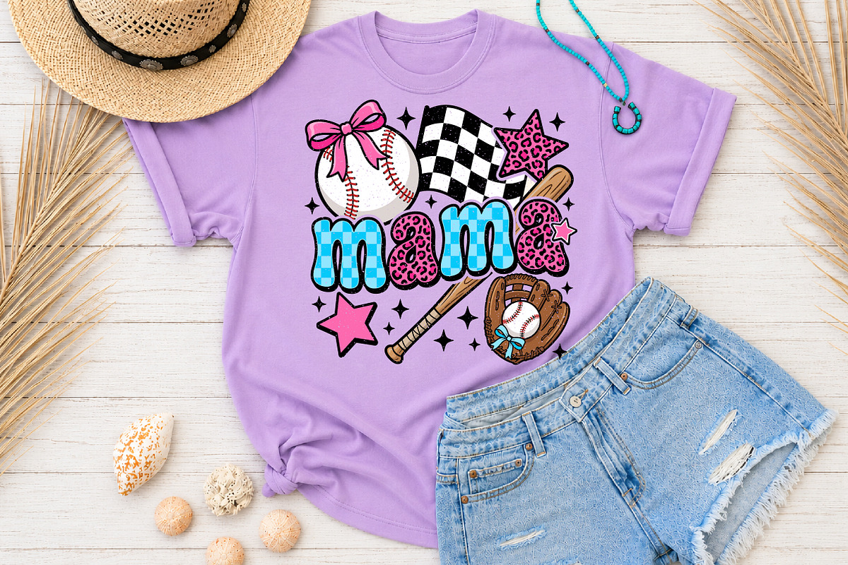 Softball Mama PNG Retro Softball Mom, a Seasonal Illustration by Rose Art (Photo 2 of 3)