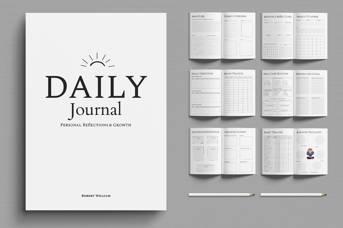 Daily Journal Template, a Stationery Template by MightyDesign (Photo 1 of 6)
