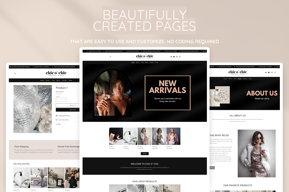 Chic Black & Rose Shopify Theme, a Shopify Template by SunshineStudioBoutique (Photo 6 of 10)
