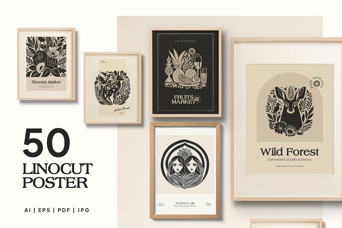 Linocut | Poster Builder, an Object Graphic by KetteCreate (Photo 5 of 14)