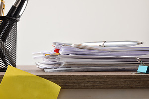 Stacked Office Paperwork and Pen on Desk, a Business Photo by Davizro's Market