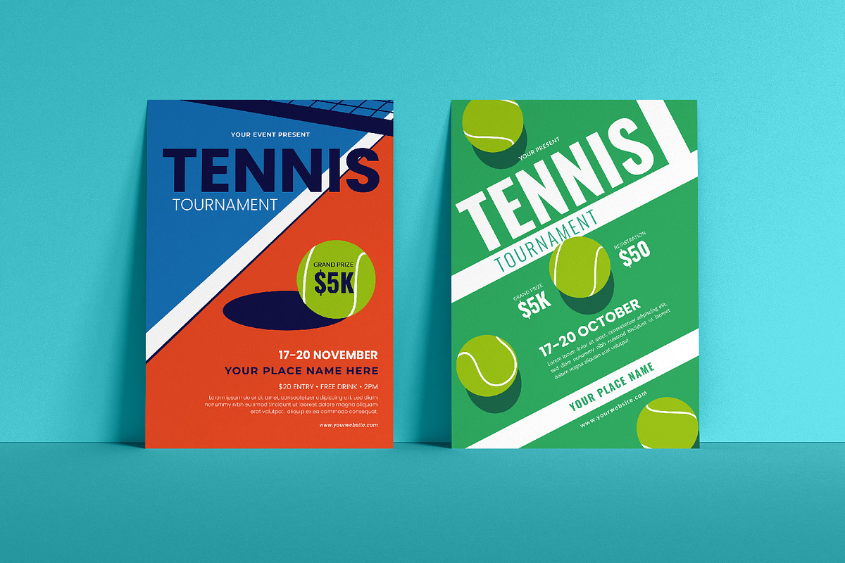 4 Tennis flyer template Bundle, a Flyer Template by Sandypramana (Photo 2 of 3)