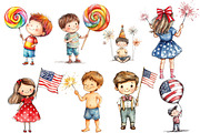 4th of July Watercolor - Kids, an Illustration by Designworld (Thumbnail 3 of 5)