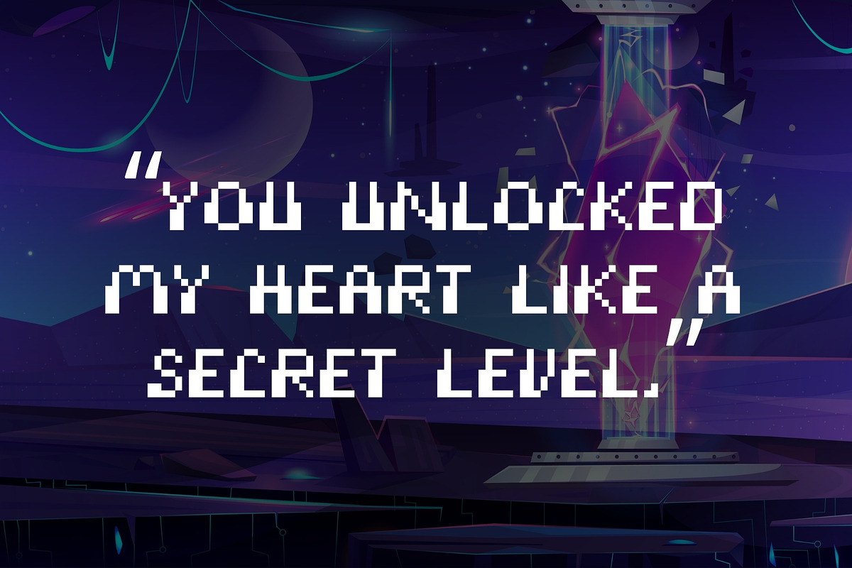 Glyph Galaxy - Retro Video Game Font, a Sans Serif Font by HipFonts (Photo 9 of 10)