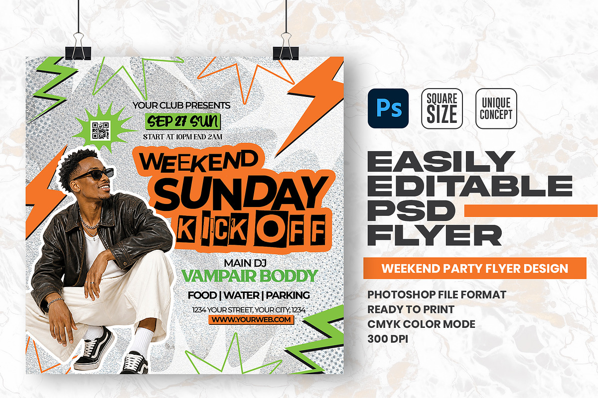 WEEKEND SUNDAY KICK OFF PARTY FLYER, a Flyer Template by Shajib Shikder (Photo 1 of 2)