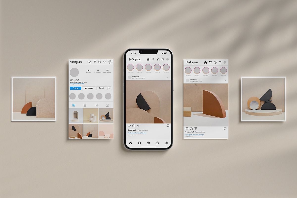 Instagram Post and Stories Mockup, a Device Mockup by graphicstuff.std (Photo 9 of 10)