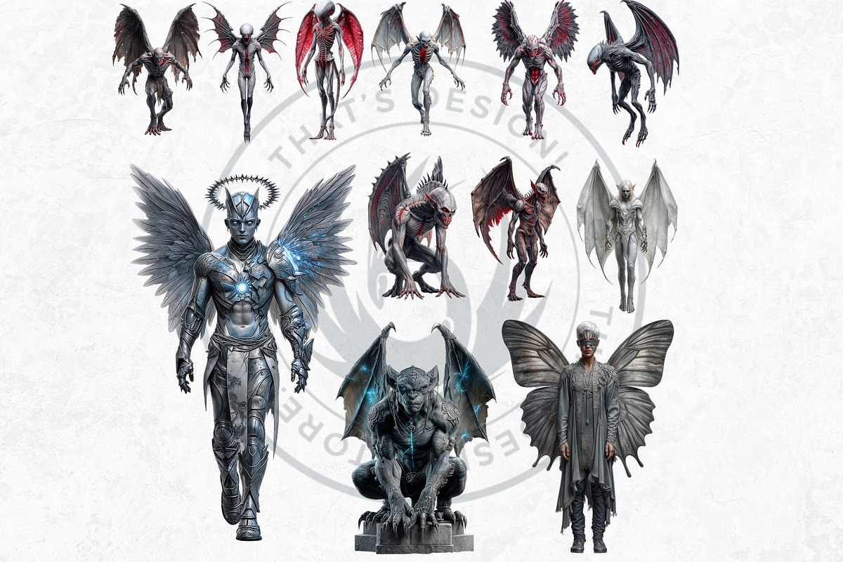 Nocturnal Winged Creatures Clipart, an Illustration by ThatsDesignArt (Photo 10 of 10)
