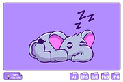Cute Elephant Sleeping Cartoon, an Animal Illustration by Artstorystudio (Thumbnail 1 of 3)
