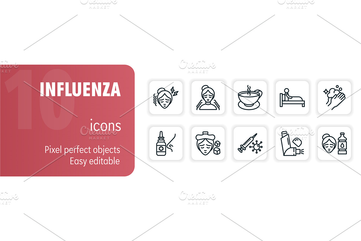 Influenza symptoms and treatment, an Object Illustration by Aimagenarium@gmail.com