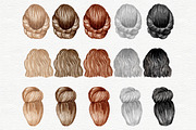 Female Hairstyles set, a Person Illustration by Colibri Watercolor (Thumbnail 10 of 14)