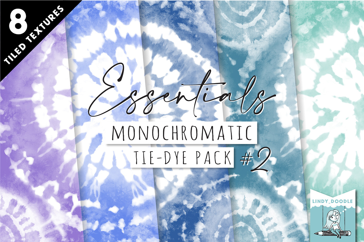 Monochromatic Tie Dye Pack 2, a Pattern Graphic by Lindy_doodle (Photo 1 of 9)