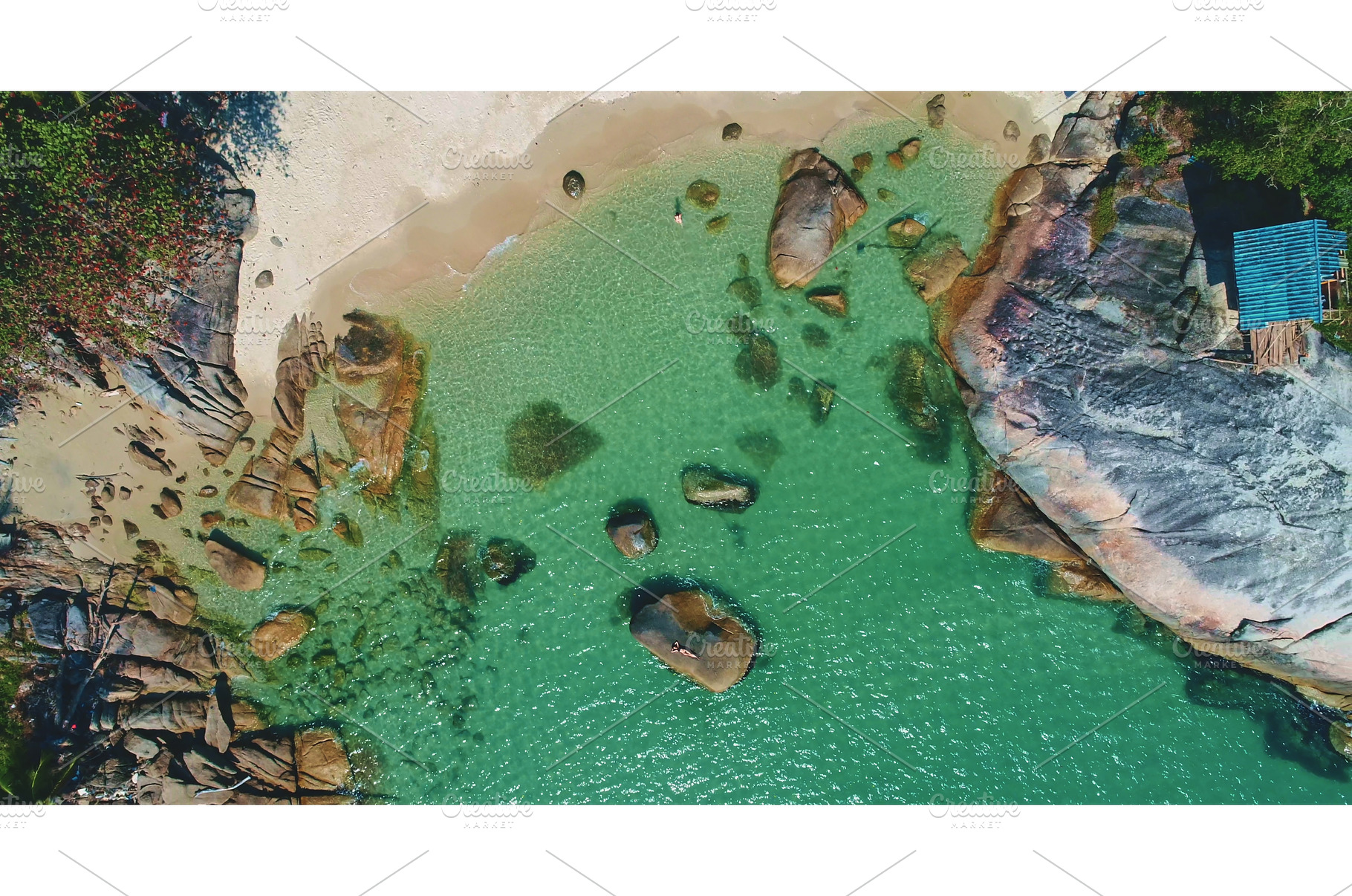 Tropical beach with crystal clear, a Nature Photo by Goinyk