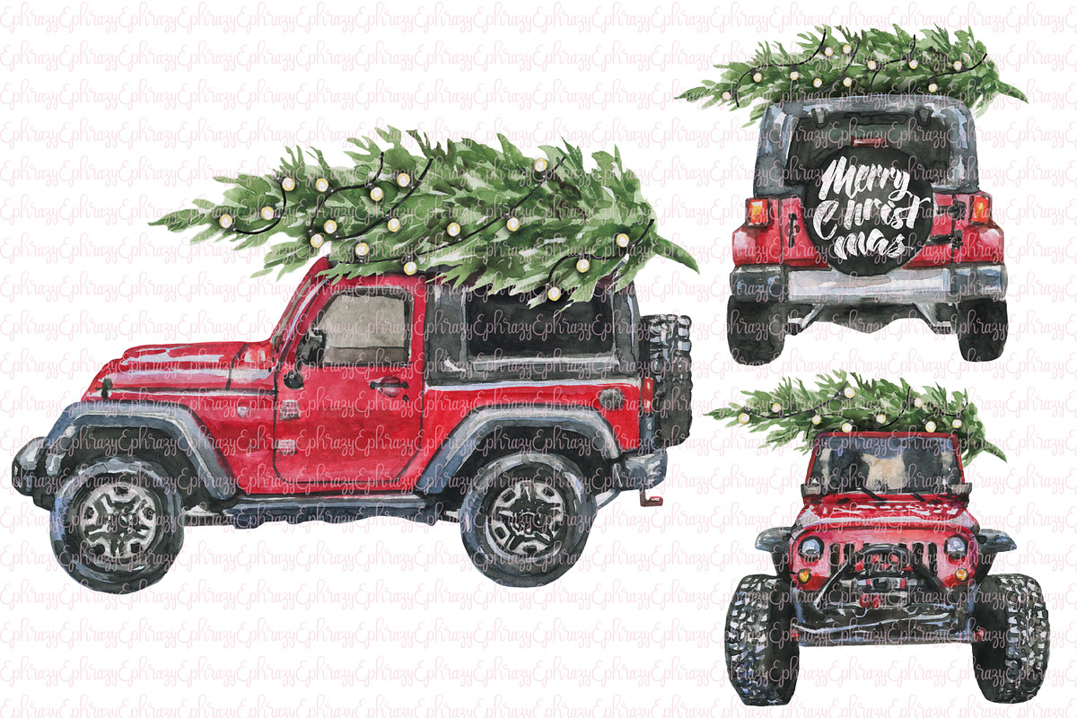 Monster truck. Christmas tree, an Illustration by EphrazyGraphics