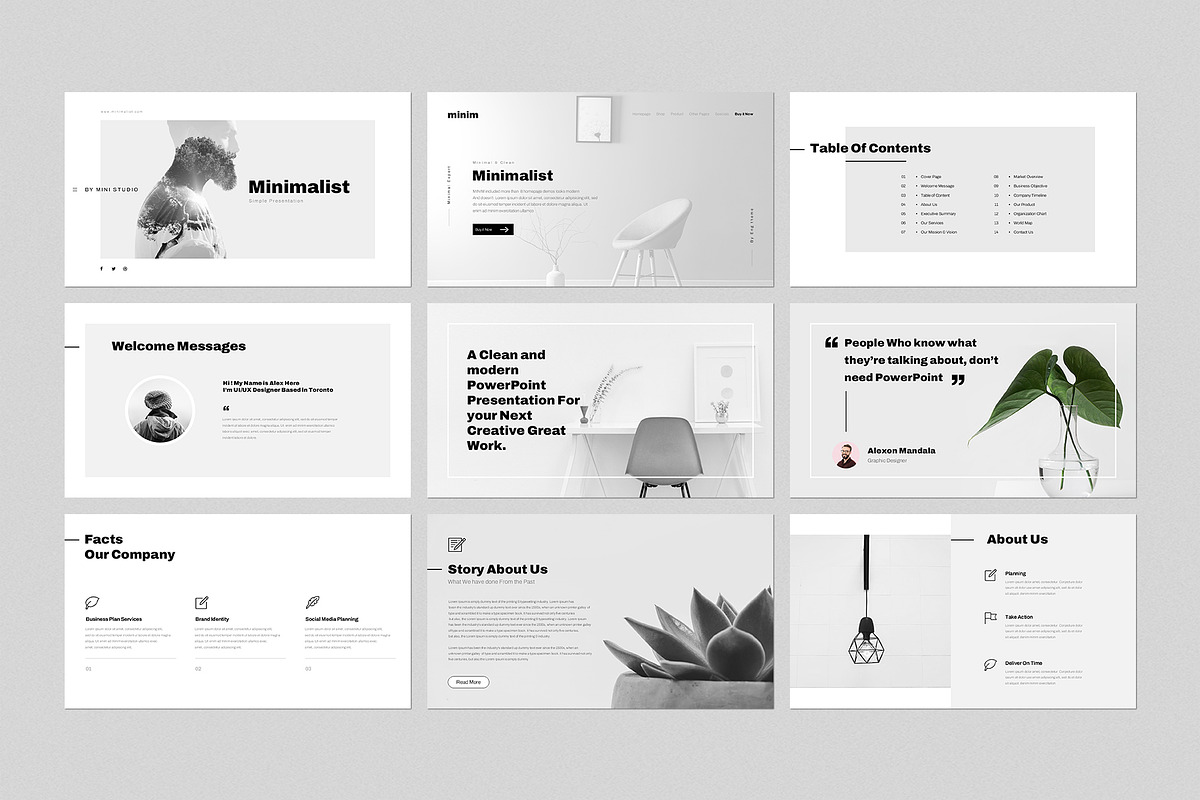 Minimal Presentation Template, a Presentation Template by GenerousArt (Photo 2 of 8)