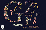Floral letters, monogram, floral GZF, a Decorative Illustration by GrafikBoutique (Thumbnail 1 of 3)