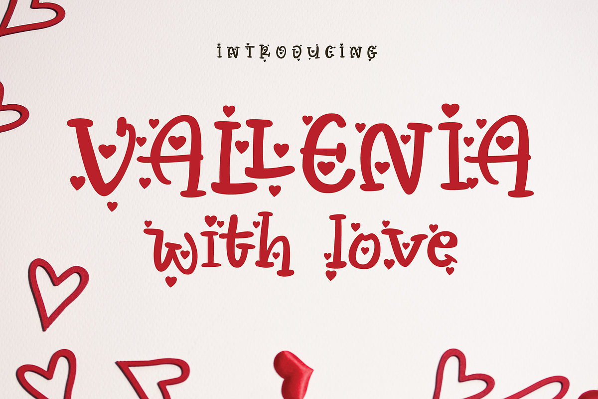 Vallenia With Love, a Sans Serif Font by Joko Setiono (Photo 1 of 7)