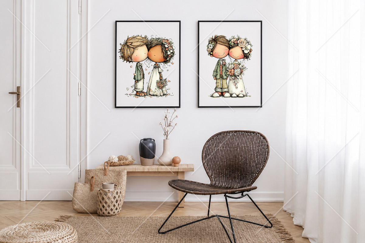 Watercolor Couple Clipart Bundle, a Seasonal Illustration by Canvas Craft (Photo 7 of 10)