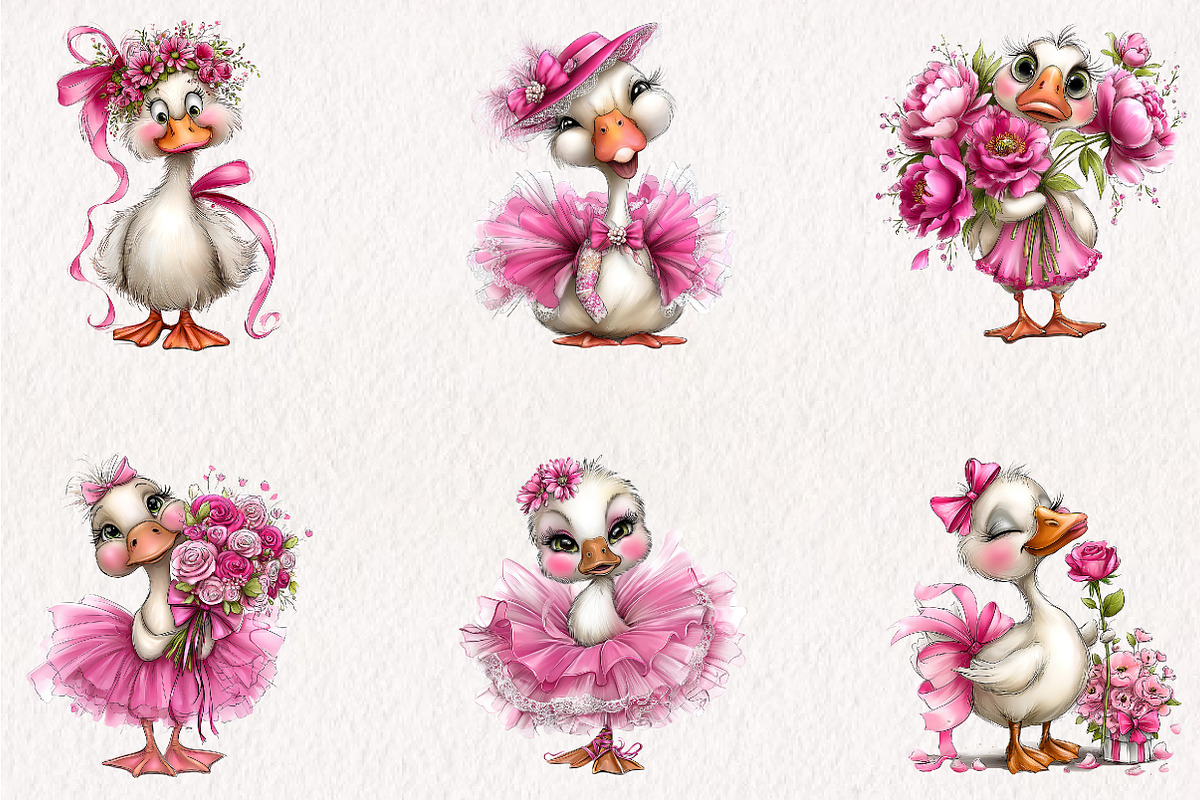 Coquette Goose Clipart PNG, a Seasonal Illustration by CreationArt (Photo 2 of 5)