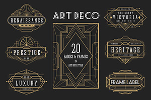 20 ArtDeco Badges & Frames