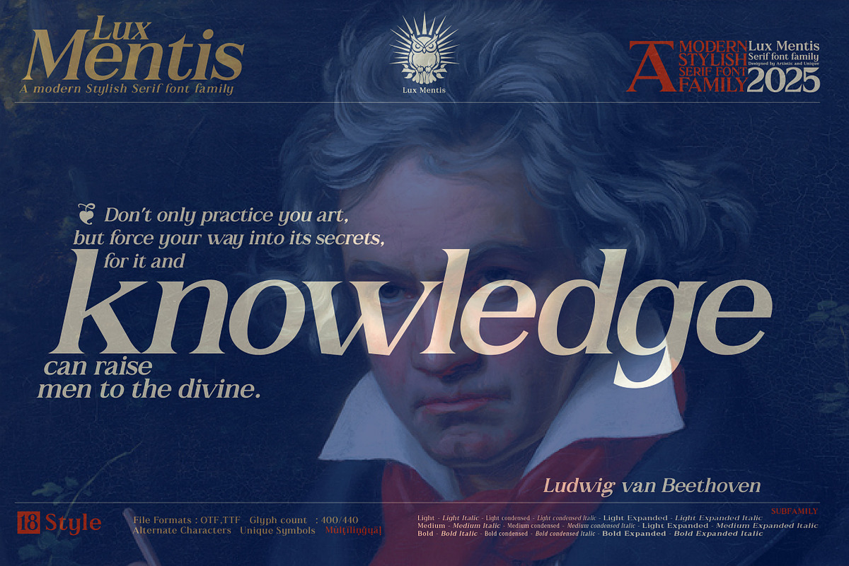 Lux Mentis - Serif Font Family, a Serif Font by Artistic & Unique (Photo 7 of 15)