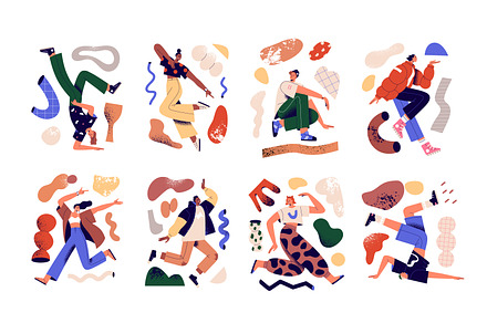 Creative people with abstract shapes, a Person Illustration by Good Studio