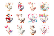 Silly Valentines Goose Clipart, an Illustration by Design Market (Thumbnail 2 of 3)